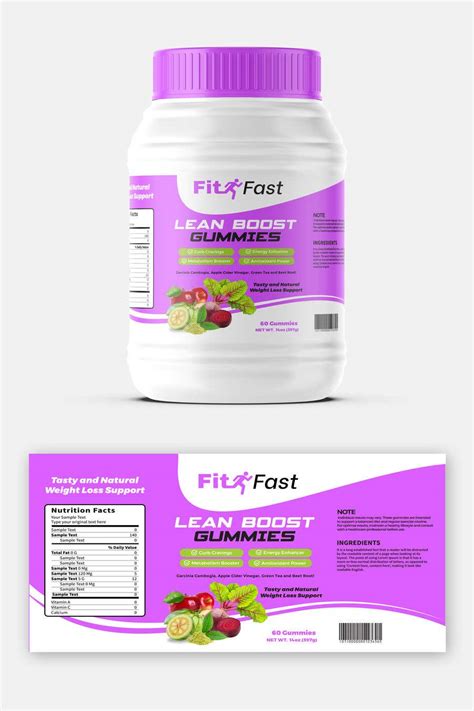 Need a gummy bottle label design | Freelancer