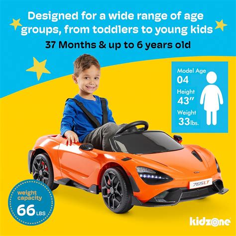Kidzone 12V Licensed McLaren 765LT Kids Ride On India | Ubuy