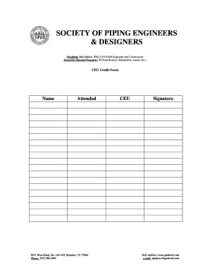 Fillable Online CEU Credit Form Fax Email Print - pdfFiller