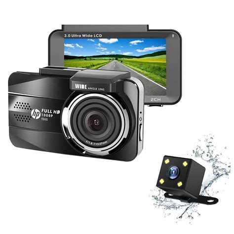 HP Dual Lens Dash Cam for car Full HD 1080P Channel Front Rear DVR ...