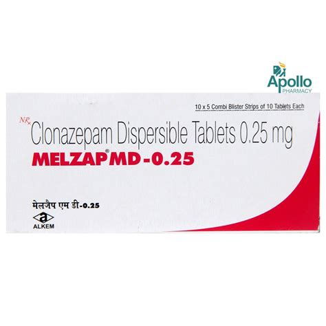 Melzap MD-0.25 Tablet | Uses, Side Effects, Price | Apollo Pharmacy