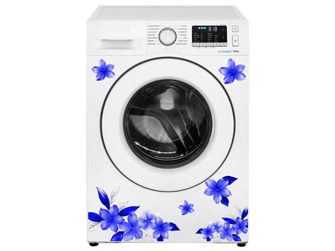 DivineDesigns™ Blue Florals Washing Machine Sticker (Size :- 22 X 33 ...