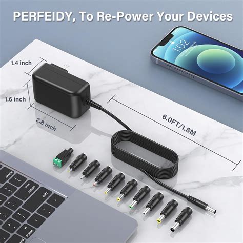 PERFEIDY Universal 18V 36W AC DC Adapter with Multiple Jacks India | Ubuy