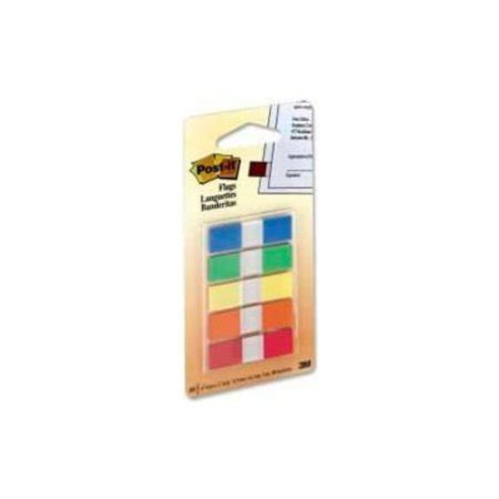 3M Post-it Flags, 1/2" Wide, Assorted Primary, 20 Flags/Color, 100 ...