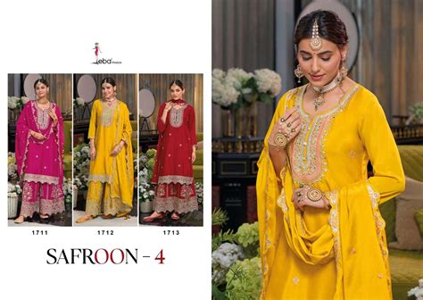 EBA LIFESTYLE SAFROON VOL 4 CHINON HEAVY DESIGNER READY MADE PARTY WEAR ...