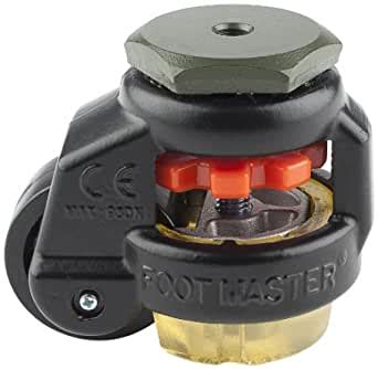 FOOTMASTER GD-40S-BLK-UP Nylon Wheel and Urethane Pad Leveling Caster ...