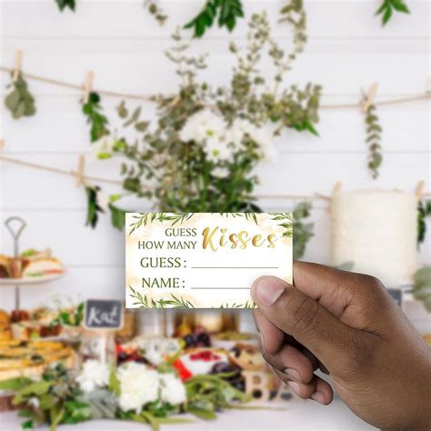 Buy Bridal Shower Game Cards Kit (1 Standing Sign + 50 Guessing Cards ...