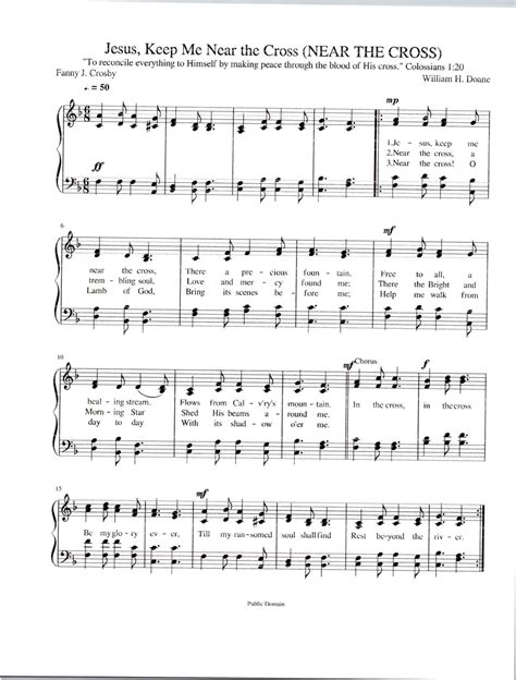 Jesus Keep Me Near the Cross - Digital Hymn Tune Sheet Music - Key of F ...