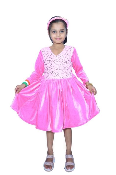 Alina Moda Girls Velvet Fashion Full Sleeve Knee Length Party,Festive ...