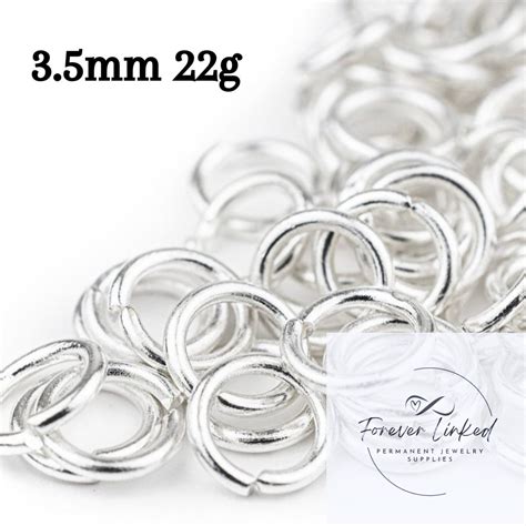 Sterling Silver Jump Rings 3.5mm 22g for Permanent Jewelry. Pack of 50 - Etsy
