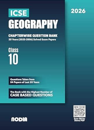 ICSE Class 10 Geography Chapterwise Previous Year Question Bank (PYQ ...