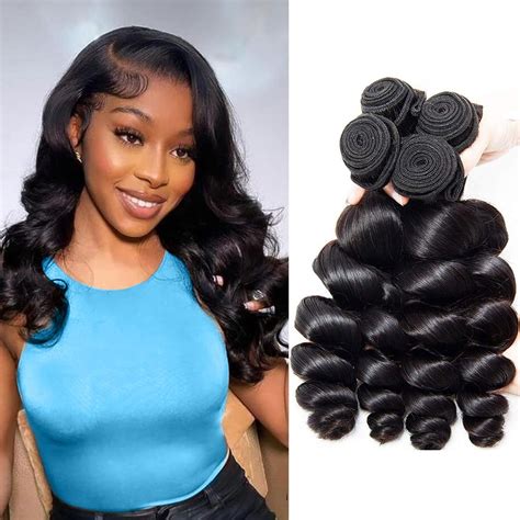 Amazon.com : EMOL Loose Wave Bundles Human Hair Weave 3 Bundles Virgin ...