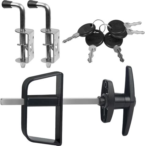 Amazon.com: Shed Door Latch Kit with 5-1/2" Stem T-Handle Lock, 5 Keys ...