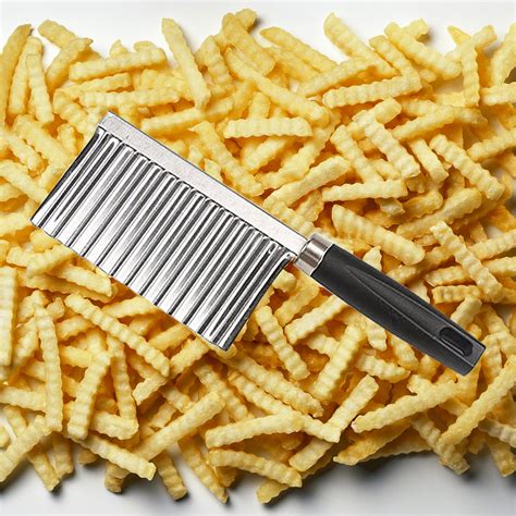 Crinkle French Fry Cutter Knife, Potato Carrot Chip Vegetable French ...