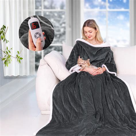 Amazon.com: Wearable Heated Blanket with Sleeves, Electric Heated ...