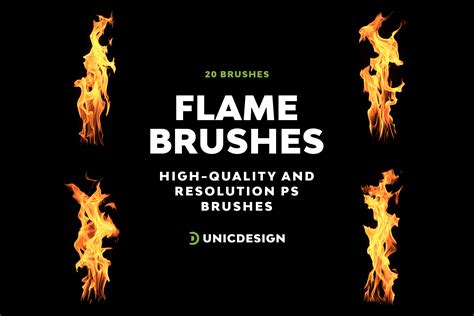 Flame Photoshop Brushes, a Brush Add-On by UnicDesign