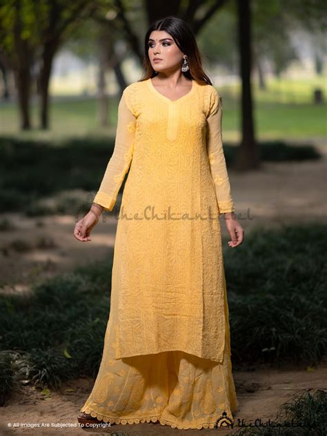Inara Viscose Chikankari Straight Kurta Set