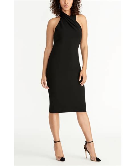 Rachel Rachel Roy Harland Crossover Halter Mini Dress In Black | ModeSens