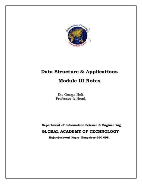 DSA Module III Notes - Data Structure & Applications Module III Notes ...
