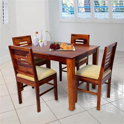 AMGD HAND ARTS Solid Sheesham Wood Dining Table Set 4 Seater | Four ...