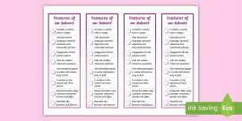 Features of an Advert Checklist (teacher made) - Twinkl