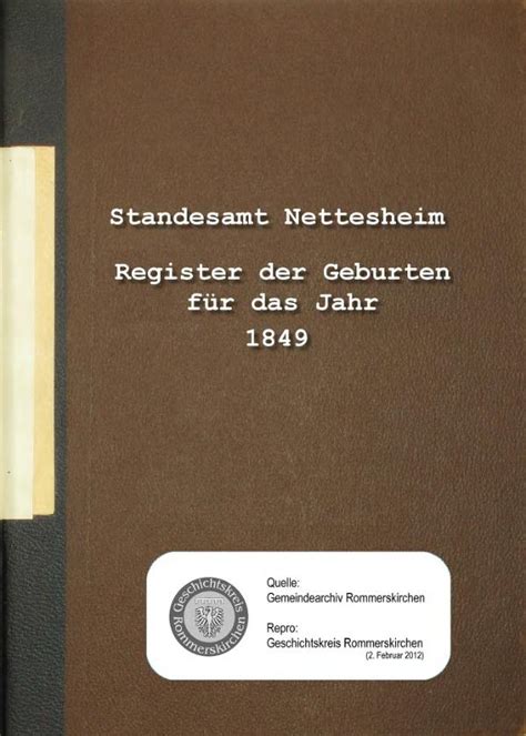 Standesamt Nettesheim, Geburtsregister 1849 – GenWiki