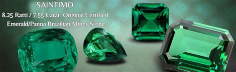 SAINTIMO Emerald/Panna Brazilian Mines Gemstone 8.25 Ratti / 7.55 Carat ...