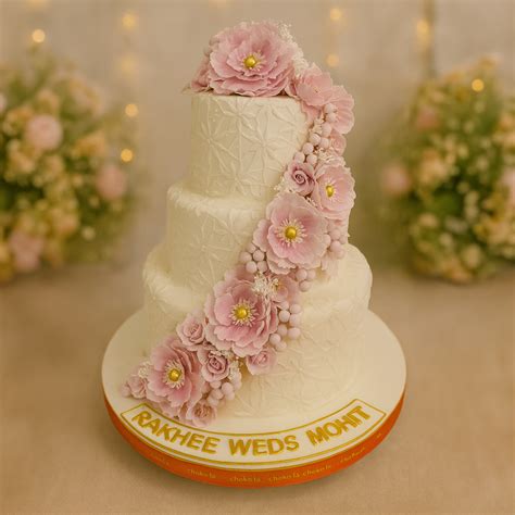 Flower Theme Wedding Cake – Choko La