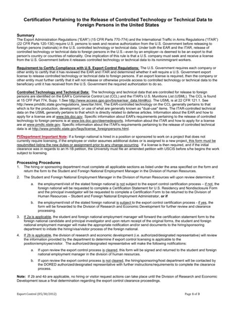 Image result for Export Control Form