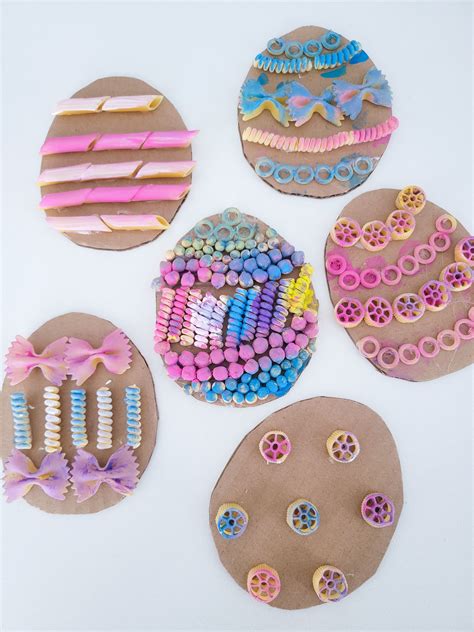 Easter Egg Craft – Painted Pasta - Learning from Playing | Egg crafts ...