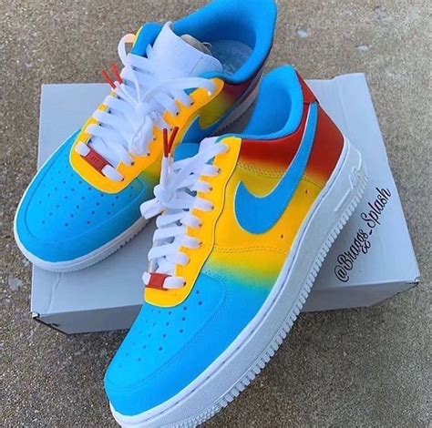 Yellow Blue Red Custom Air Force 1 | Custom air force 1, Custom nike ...