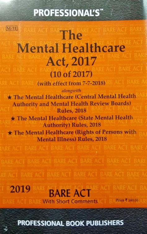 Buy The Mental Health Care Act 2017 (w.e.f. 7-7-2018) / Latest Bare Act ...