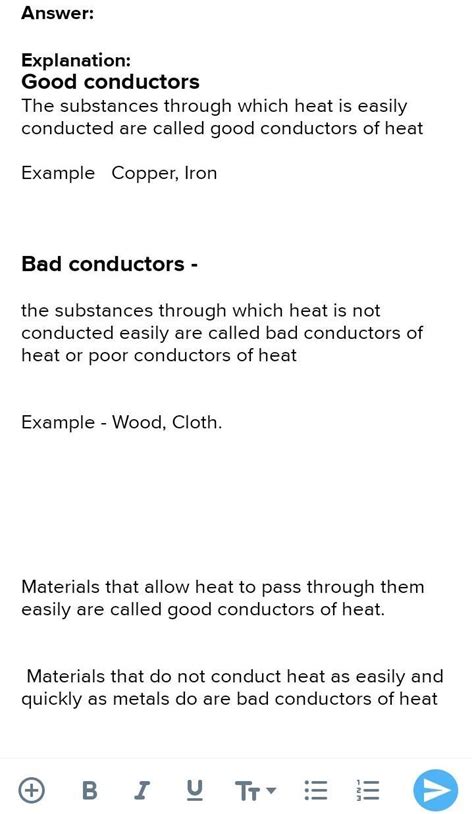 difference between good or poor conductor of heat - Brainly.in