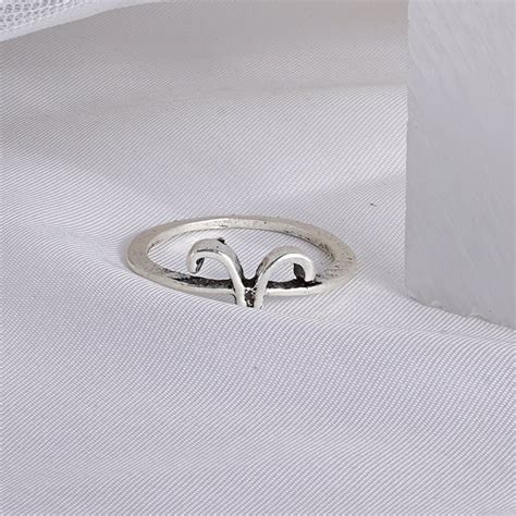 Shop Joker & Witch Aries Zodiac Silver ring for Women Online