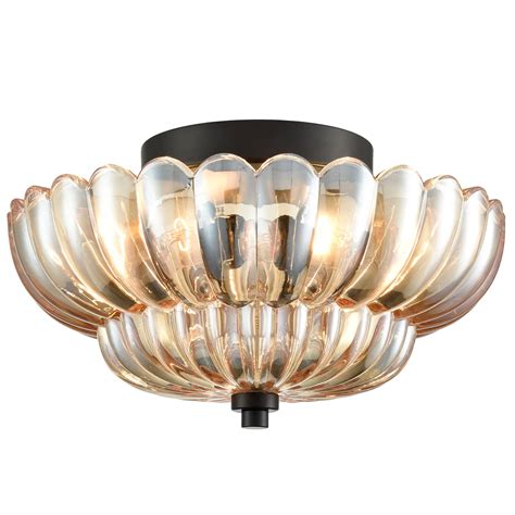 Clear Crystal Semi Flush Mount Ceiling Light | Claxy
