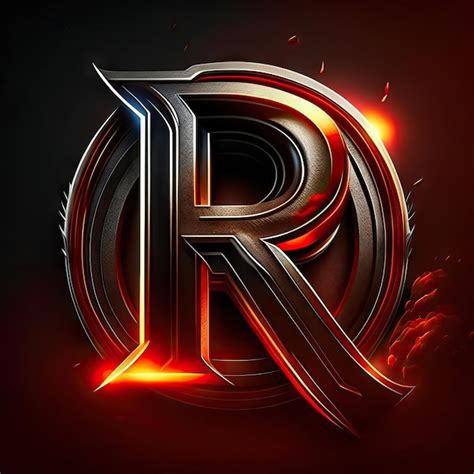Letter r logo with gold and red details | Premium AI-generated image