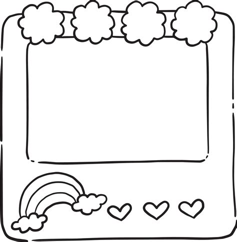 frame cartoon cute kawaii doodle coloring page drawing illustration ...