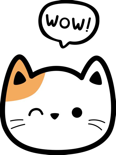 cute cat face flat design cartoon element illustration 24584489 PNG