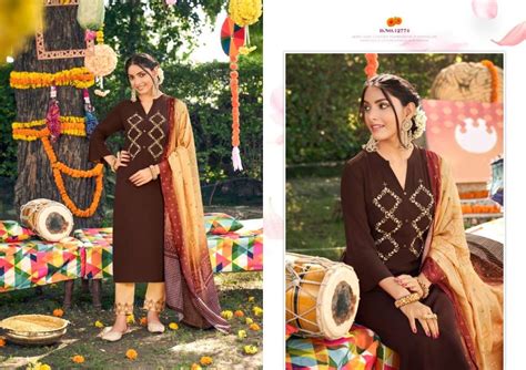 Kivi Vastra Fiona Silk With Khatli Work Top With Bottom And Dupatta Catalog