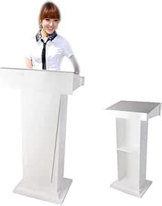 CCNOS Wooden Lectern Podium Stand with Wheels and Storage shelf,Wood ...