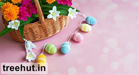 Crochet Easter Egg Garland with Lily Flowers, Crochet Ideas