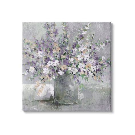 Stupell Industries Blossoming Aster Flower Bouquet Soft Purple Bouquet ...