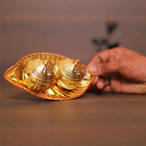 Brass kumkum set – onesilver.in