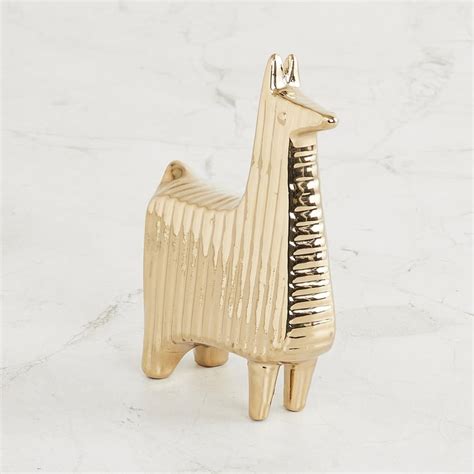 Buy Splendid - Gold Stoneware Lama Figurine from Home Centre at just ...