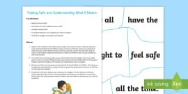 What Do I Need to Be Safe and Happy? Worksheet - Twinkl