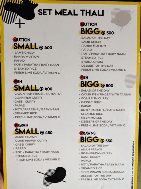 Menu at The Bigg Small Cafe + Bar, Mumbai