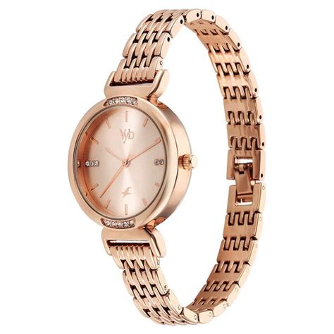 Buy Online Fastrack Vyb Charmer Quartz Analog Rose Gold Dial Rose Gold ...