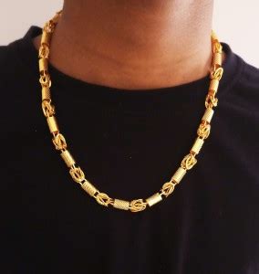 Minprice Minprice® 1 Gram High Quality Gold Plated Thick Neck Chain ...