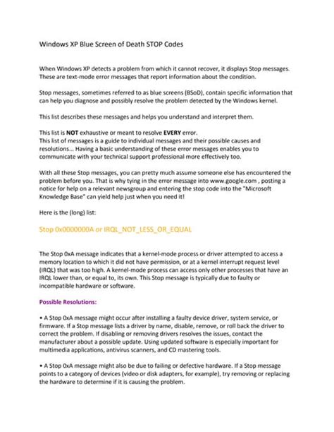 Image result for Windows XP Error Code