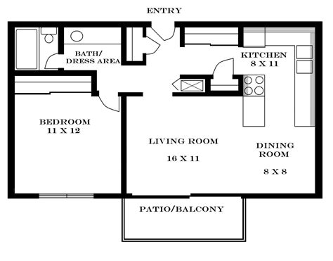 700 Square Feet Apartment Floor Plan - The Floors